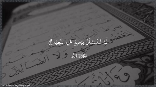 At-Takaathur Ayah 8 - Arabic (Wide) wallpaper