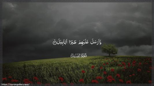 Al-Fil Ayah 3 - Arabic (Wide) wallpaper