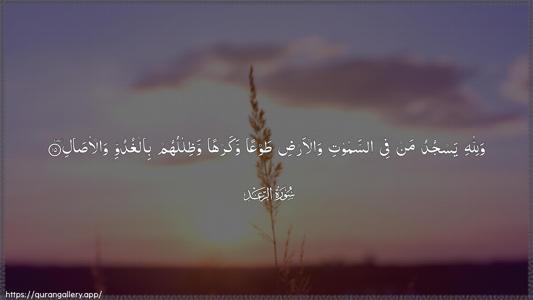 Ar-Ra"d Ayah 15 - Arabic (Wide) wallpaper