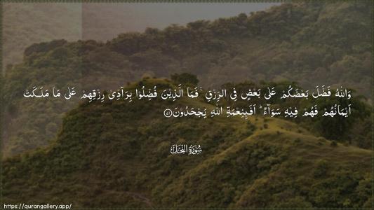 An-Nahl Ayah 71 - Arabic (Wide) wallpaper