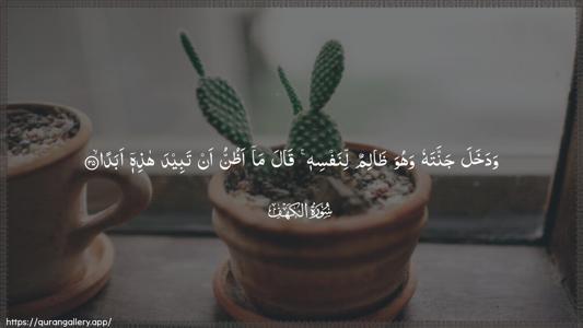 Al-Kahf Ayah 35 - Arabic (Wide) wallpaper
