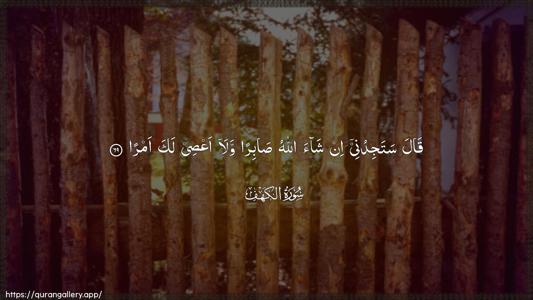Al-Kahf Ayah 69 - Arabic (Wide) wallpaper