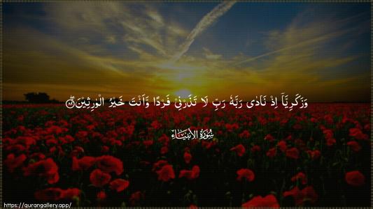 Al-Anbiyaa Ayah 89 - Arabic (Wide) wallpaper