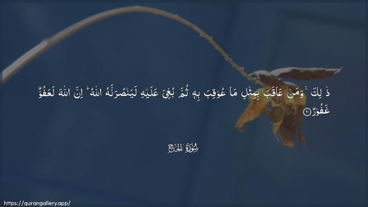 Al-Hajj Ayah 60 - Arabic (Wide) wallpaper
