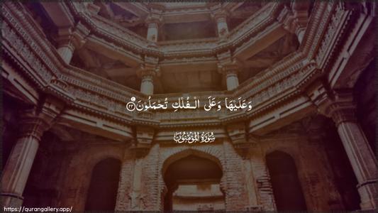 Al-Muminoon Ayah 22 - Arabic (Wide) wallpaper