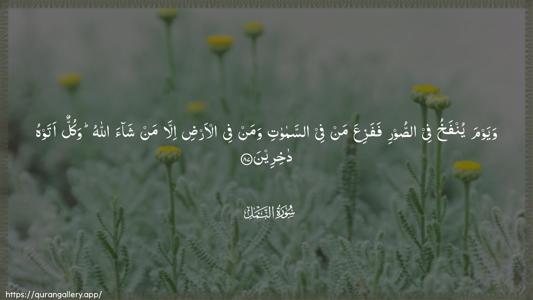 An-Naml Ayah 87 - Arabic (Wide) wallpaper