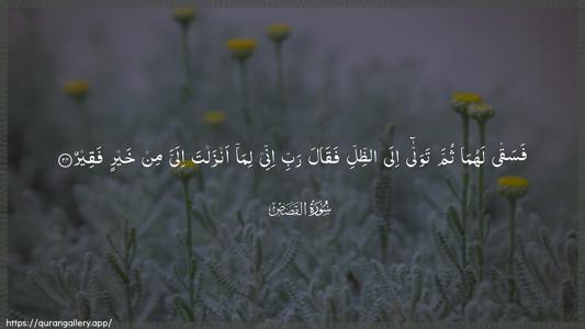 Al-Qasas Ayah 24 - Arabic (Wide) wallpaper