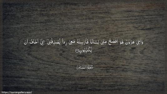 Al-Qasas Ayah 34 - Arabic (Wide) wallpaper
