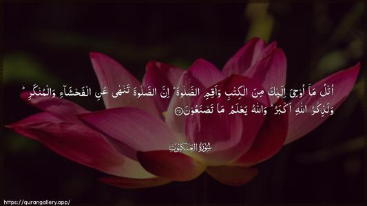 Al-Ankaboot Ayah 45 - Arabic (Wide) wallpaper
