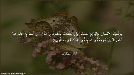 Al-Ankaboot Ayah 8 - Arabic (Wide) wallpaper
