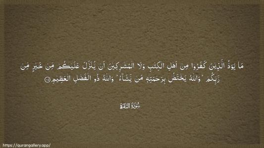 Al-Baqara Ayah 105 - Arabic (Wide) wallpaper