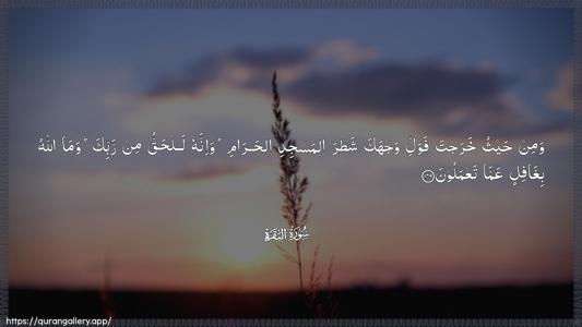 Al-Baqara Ayah 149 - Arabic (Wide) wallpaper