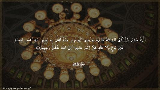 Al-Baqara Ayah 173 - Arabic (Wide) wallpaper