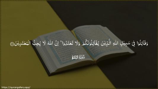 Al-Baqara Ayah 190 - Arabic (Wide) wallpaper