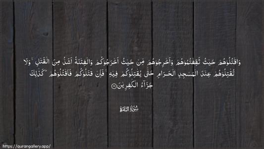 Al-Baqara Ayah 191 - Arabic (Wide) wallpaper