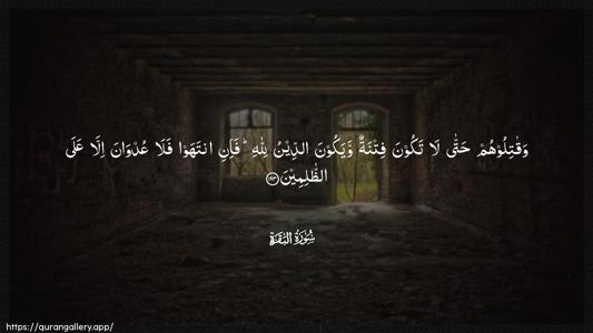 Al-Baqara Ayah 193 - Arabic (Wide) wallpaper