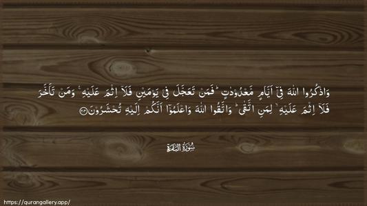 Al-Baqara Ayah 203 - Arabic (Wide) wallpaper