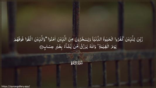 Al-Baqara Ayah 212 - Arabic (Wide) wallpaper