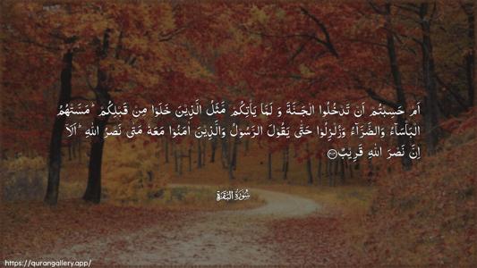 Al-Baqara Ayah 214 - Arabic (Wide) wallpaper