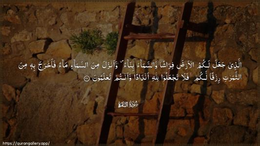 Al-Baqara Ayah 22 - Arabic (Wide) wallpaper