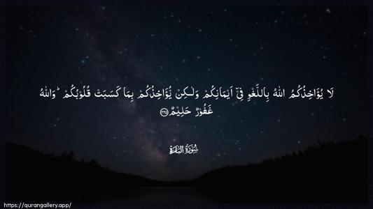 Al-Baqara Ayah 225 - Arabic (Wide) wallpaper