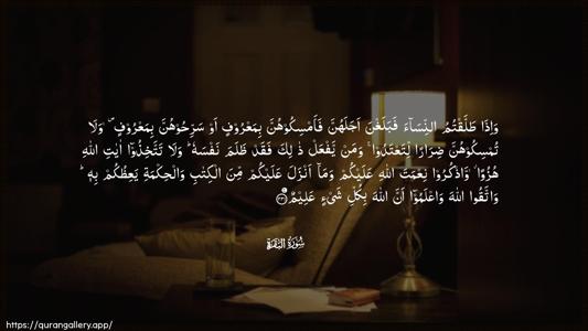 Al-Baqara Ayah 231 - Arabic (Wide) wallpaper