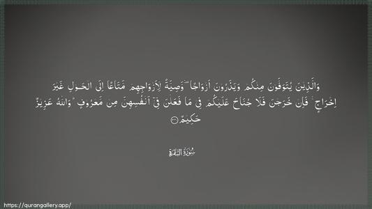 Al-Baqara Ayah 240 - Arabic (Wide) wallpaper