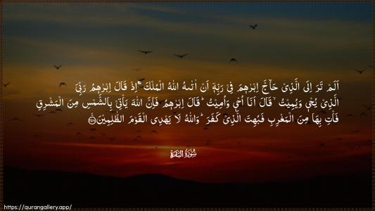 Al-Baqara Ayah 258 - Arabic (Wide) wallpaper
