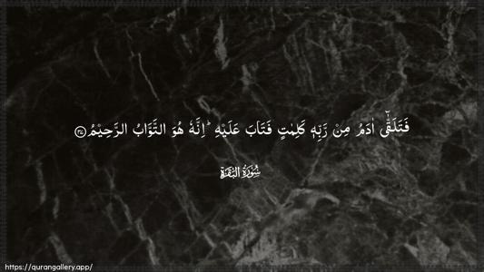 Al-Baqara Ayah 37 - Arabic (Wide) wallpaper