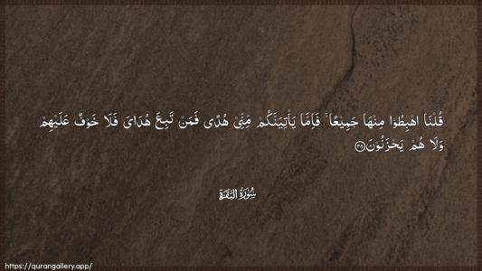 Al-Baqara Ayah 38 - Arabic (Wide) wallpaper