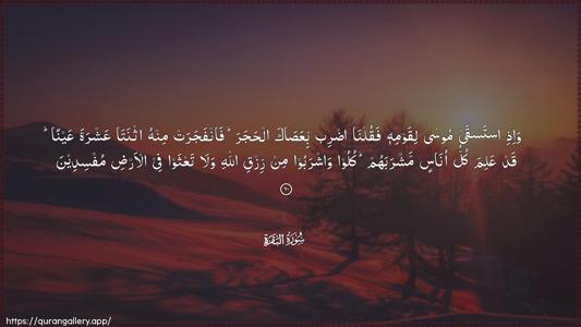 Al-Baqara Ayah 60 - Arabic (Wide) wallpaper