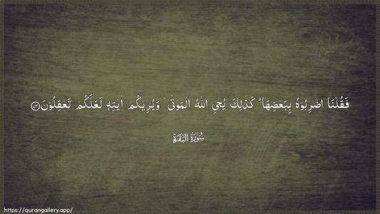 Al-Baqara Ayah 73 - Arabic (Wide) wallpaper