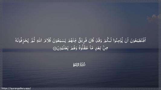 Al-Baqara Ayah 75 - Arabic (Wide) wallpaper