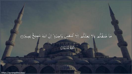 Luqman Ayah 28 - Arabic (Wide) wallpaper