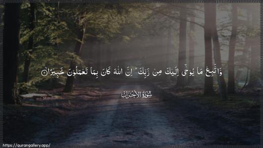 Al-Ahzaab Ayah 2 - Arabic (Wide) wallpaper