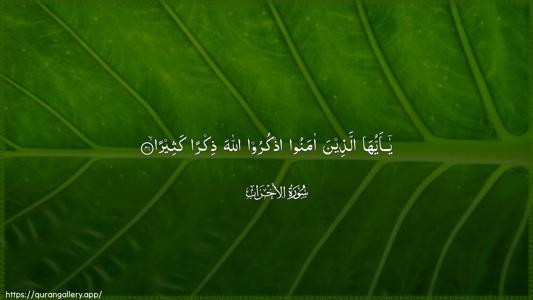 Al-Ahzaab Ayah 41 - Arabic (Wide) wallpaper
