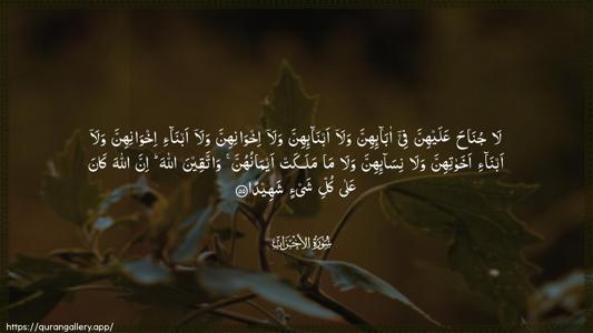 Al-Ahzaab Ayah 55 - Arabic (Wide) wallpaper