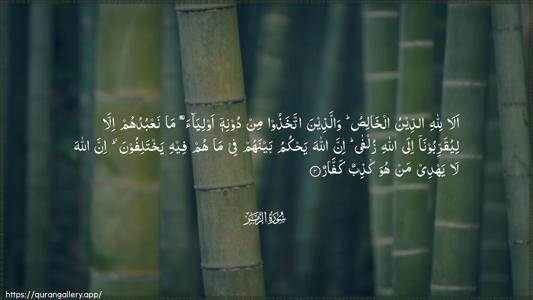 Az-Zumar Ayah 3 - Arabic (Wide) wallpaper