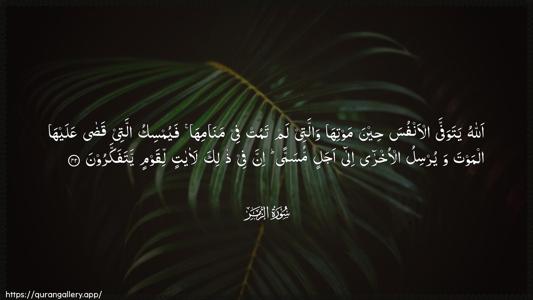 Az-Zumar Ayah 42 - Arabic (Wide) wallpaper
