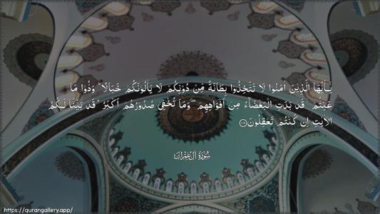 Aal-i-Imraan Ayah 118 - Arabic (Wide) wallpaper