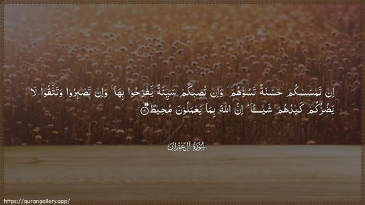 Aal-i-Imraan Ayah 120 - Arabic (Wide) wallpaper