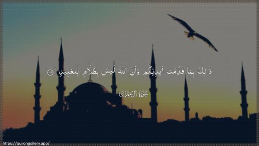 Aal-i-Imraan Ayah 182 - Arabic (Wide) wallpaper