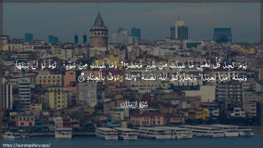 Aal-i-Imraan Ayah 30 - Arabic (Wide) wallpaper