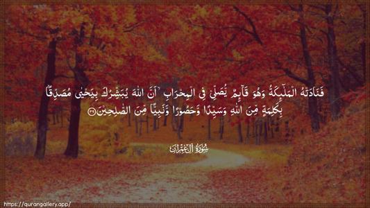 Aal-i-Imraan Ayah 39 - Arabic (Wide) wallpaper
