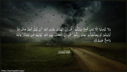 Aal-i-Imraan Ayah 73 - Arabic (Wide) wallpaper