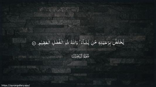 Aal-i-Imraan Ayah 74 - Arabic (Wide) wallpaper