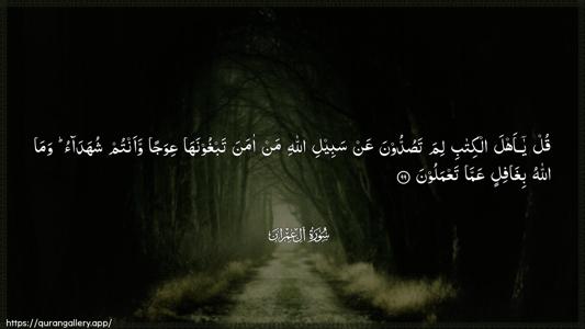 Aal-i-Imraan Ayah 99 - Arabic (Wide) wallpaper