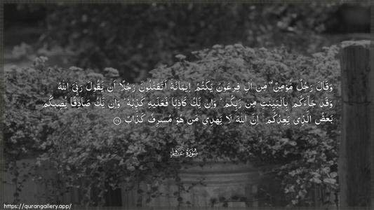 Al-Ghaafir Ayah 28 - Arabic (Wide) wallpaper
