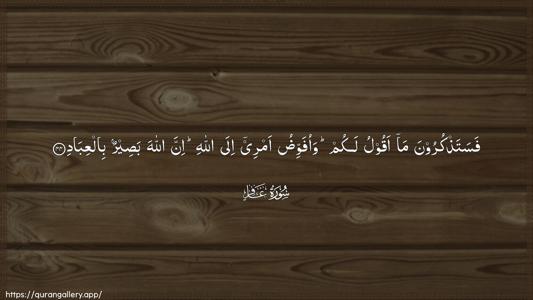 Al-Ghaafir Ayah 44 - Arabic (Wide) wallpaper
