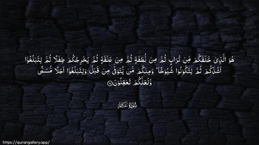 Al-Ghaafir Ayah 67 - Arabic (Wide) wallpaper
